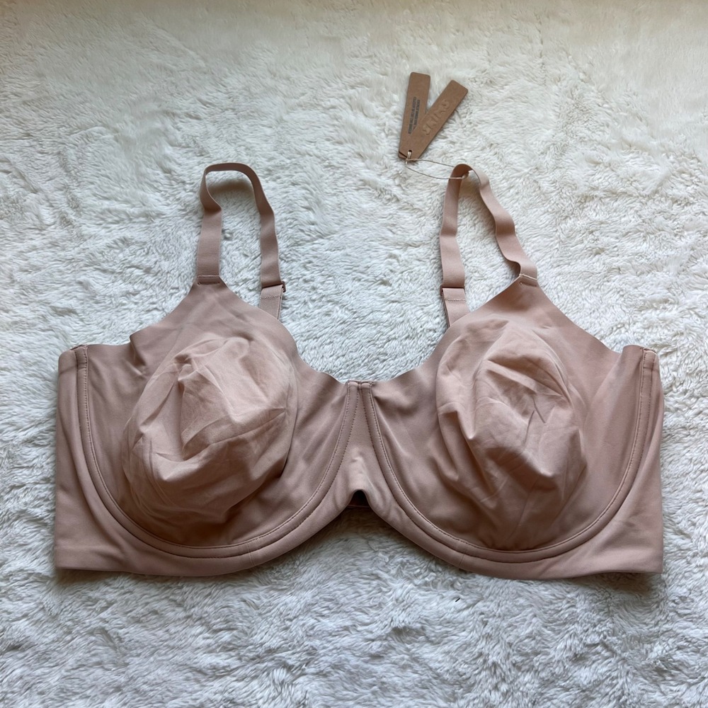 SKIMS Womens Fits Everybody Unlined Demi Bra Mica Tan Size 46DDD BR-UWR-2293 NWT